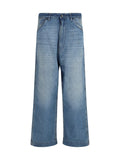 Maison Margiela Patchwork-Detail Wide Leg Jeans — Blue