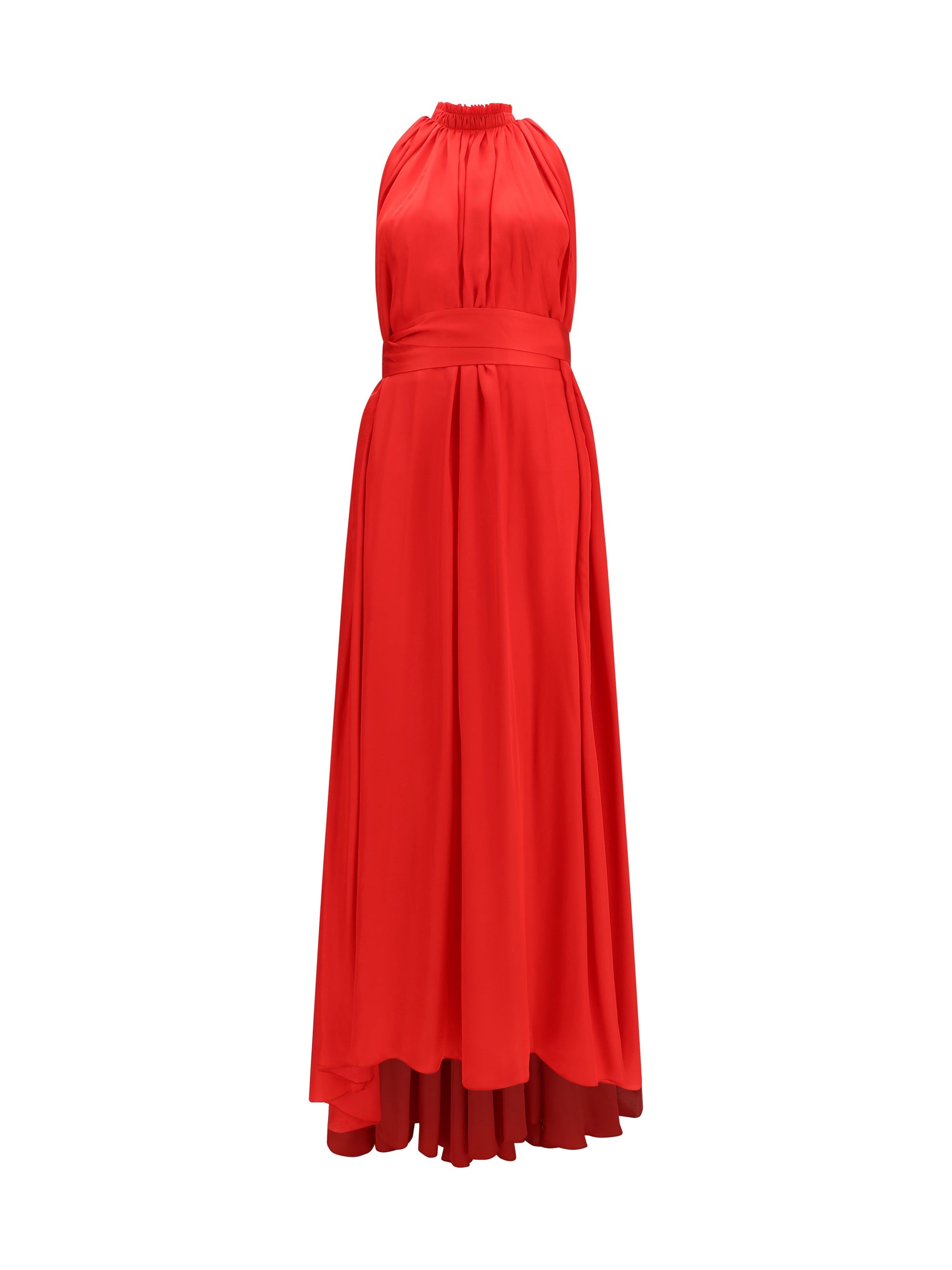 Sa Su Phi Belted Pleated Dress — Red