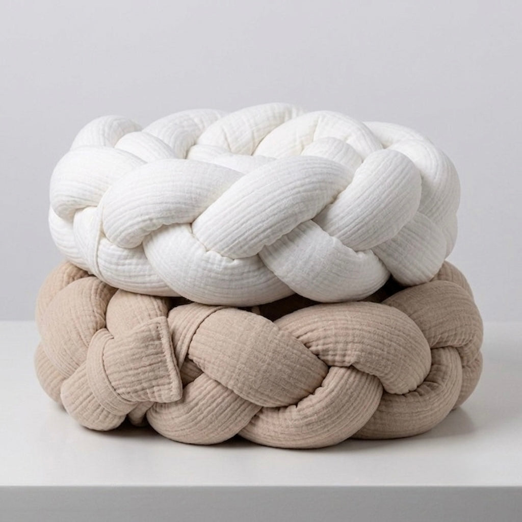 TRENZA PROTECTORA CUNA & CAMA | Muselina Celeste