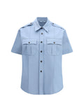Prada Cotton Utility Shirt — Blue