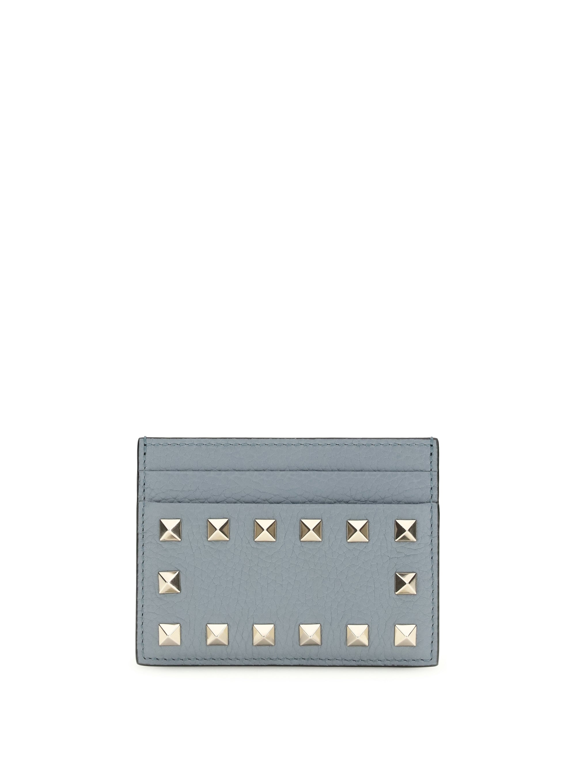 Valentino Garavani Rockstud Card Case — Gray