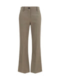 Brunello Cucinelli Slim Flared Cotton-Elastane Trousers — Beige