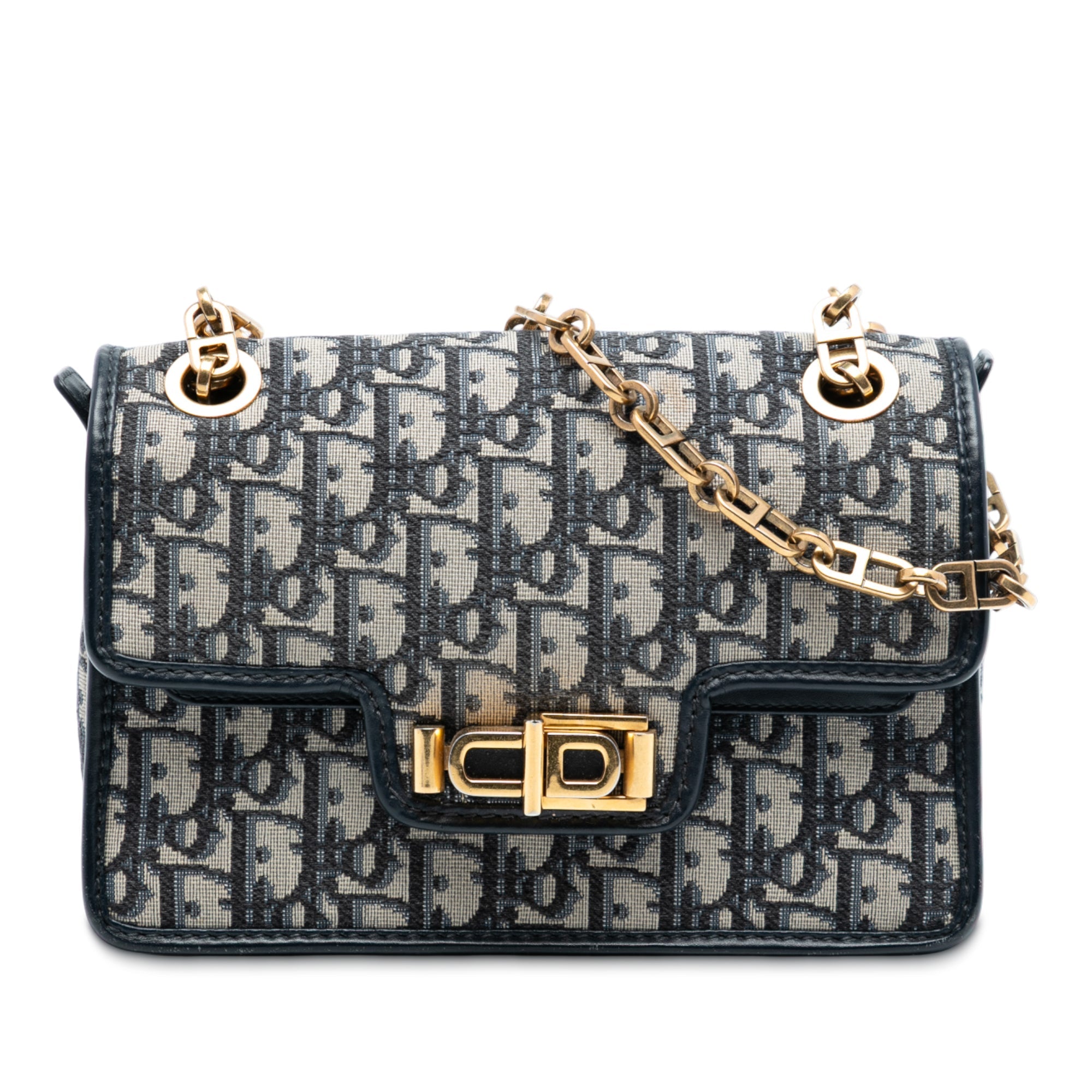 Oblique Canvas CD Lock Chain Flap Crossbody