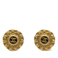 CC Gold Plated Enamel Round Clip On Earrings