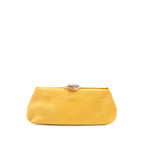 Satin Crystal Camellia Evening Frame Clutch