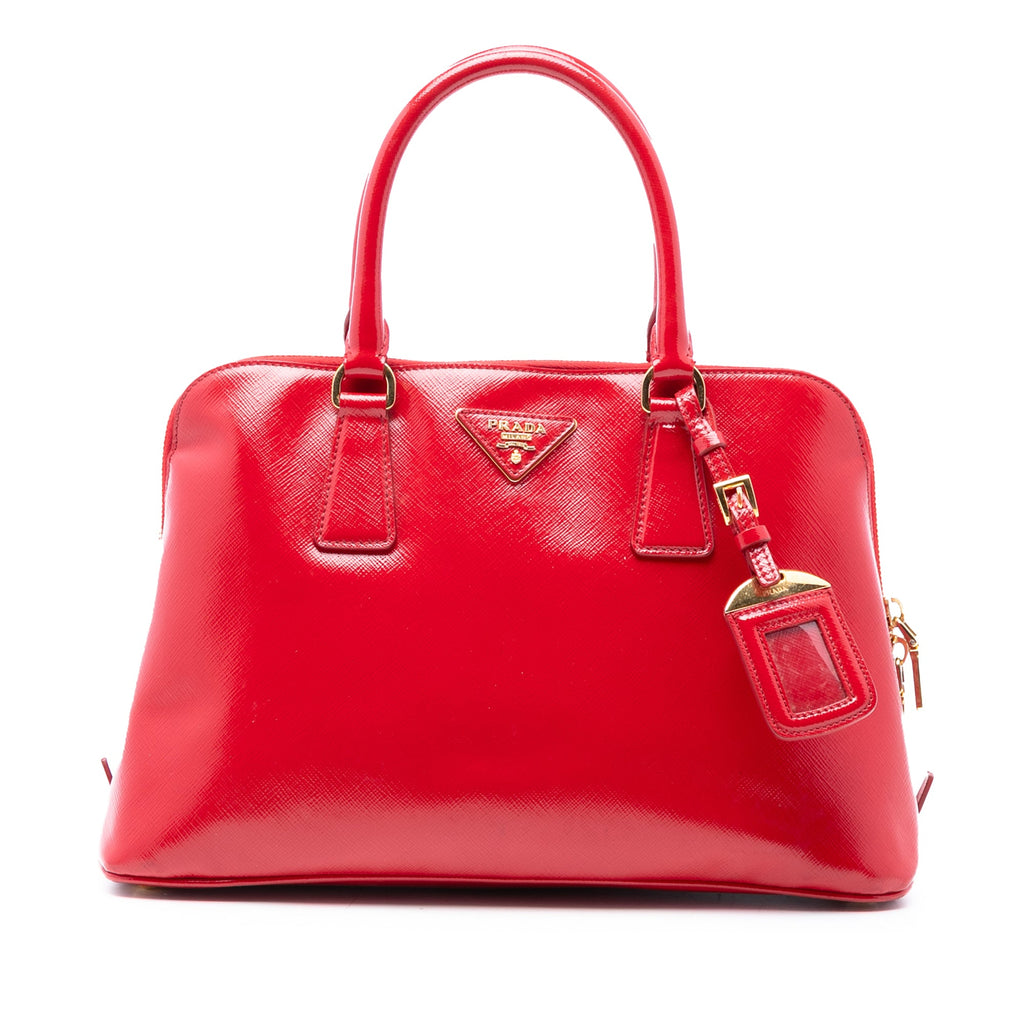 Medium Saffiano Vernice Promenade Satchel