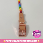 Rainbow Bead Handmade Dog Leash - Vegan Leather / Waterproof Biothane