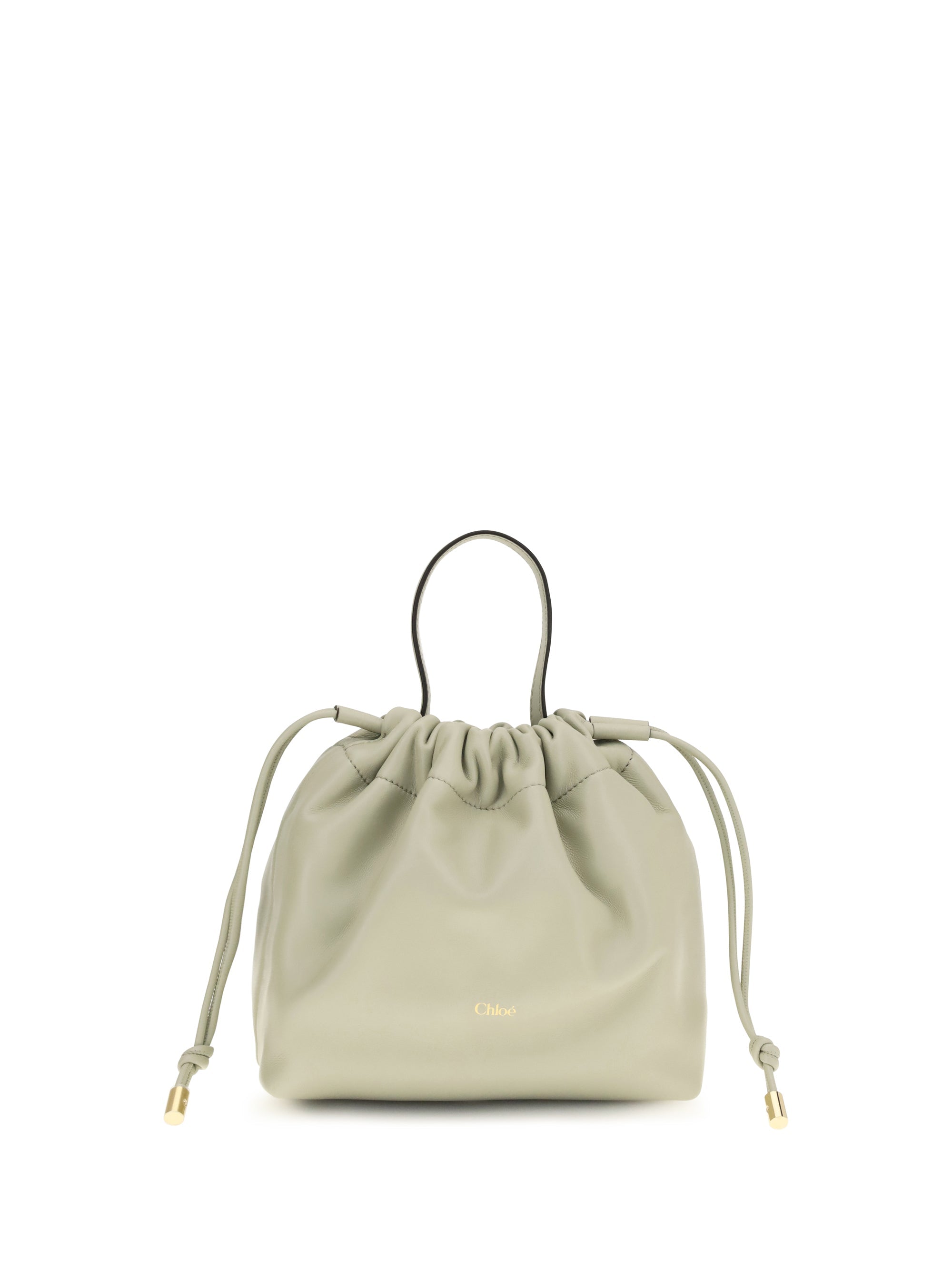 Chloé Leather Chain Shoulder Bag — Beige