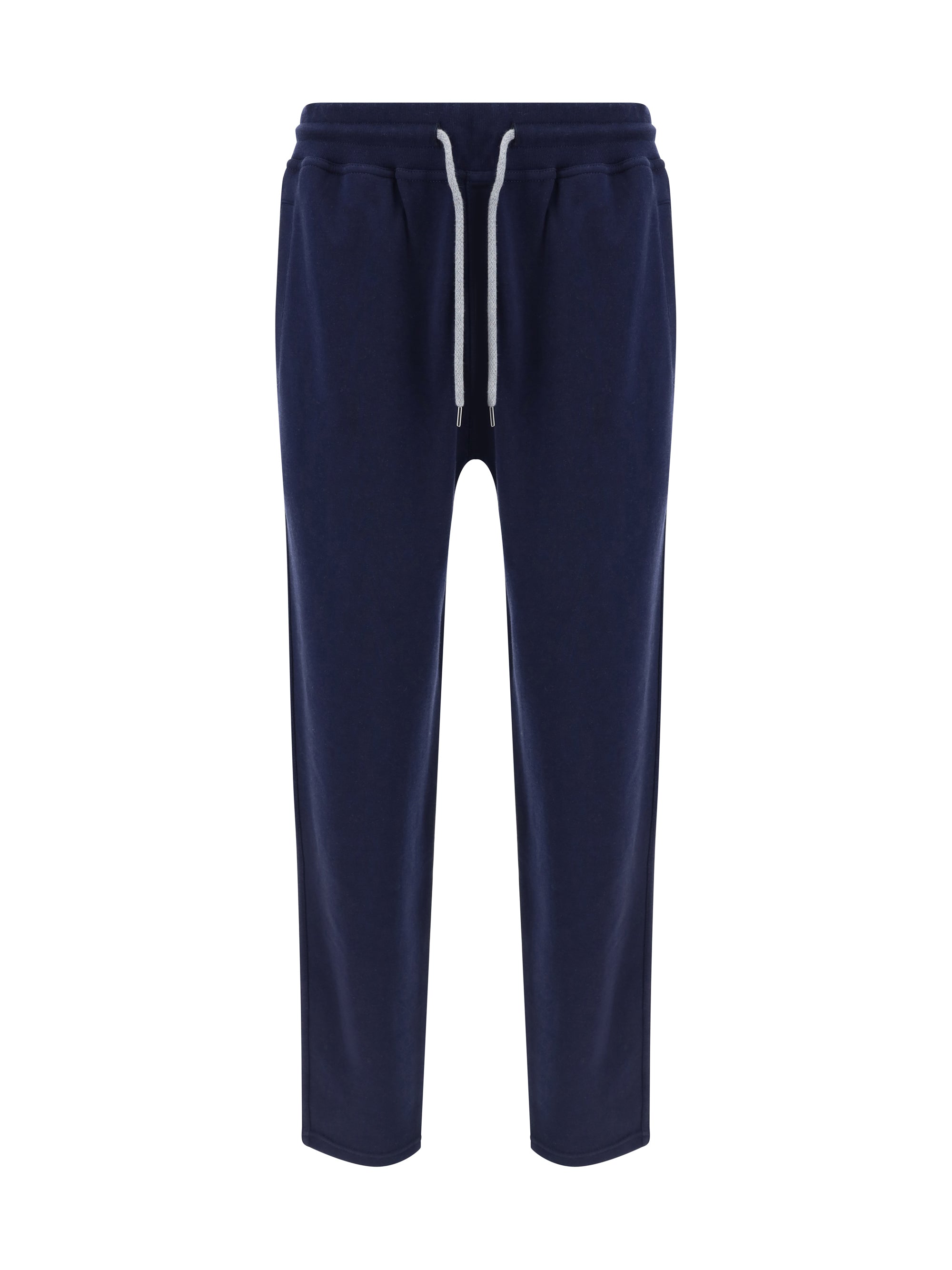 Brunello Cucinelli Cotton-Blend Drawstring Joggers — Navy