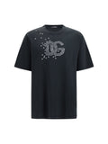 T-shirt in cotone con logo Dolce & Gabbana — Nero