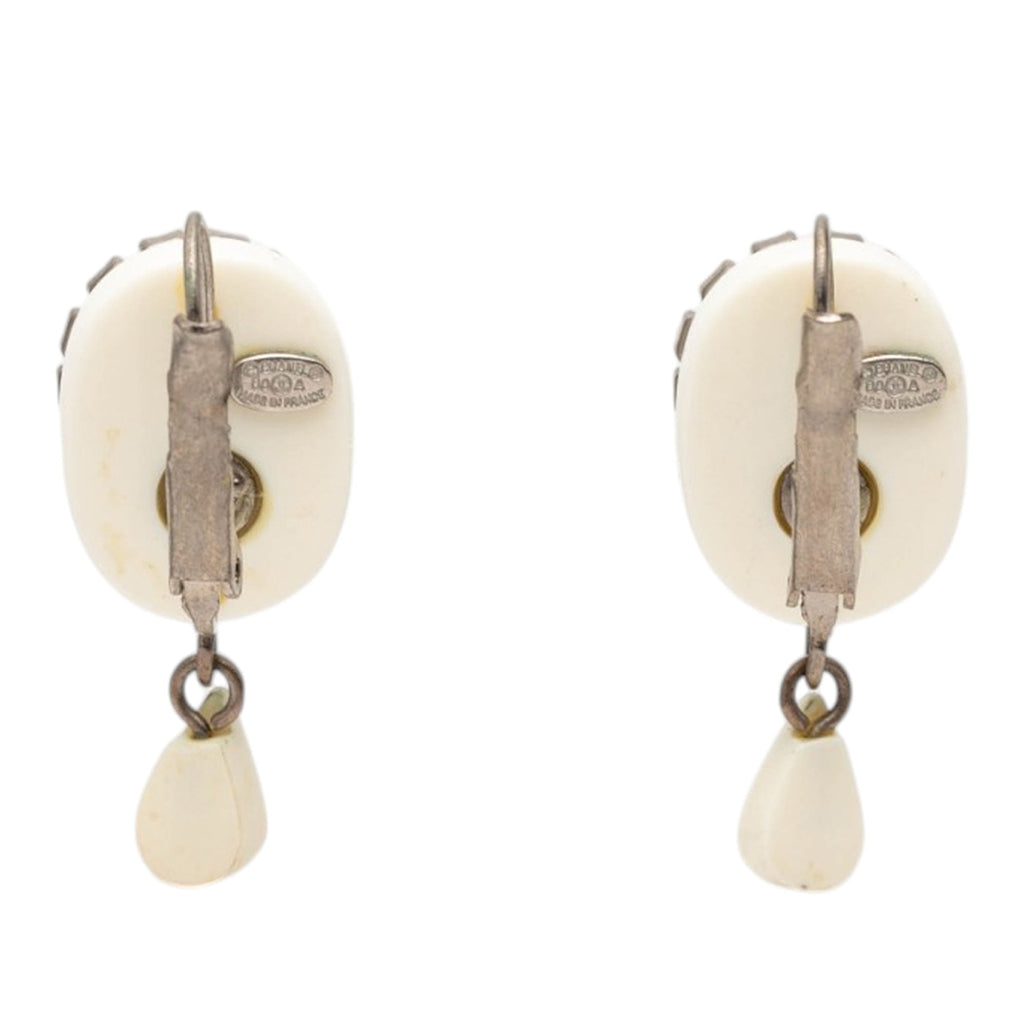 Resin Strass Rain Drop Clip On Earrings