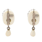 Resin Strass Rain Drop Clip On Earrings