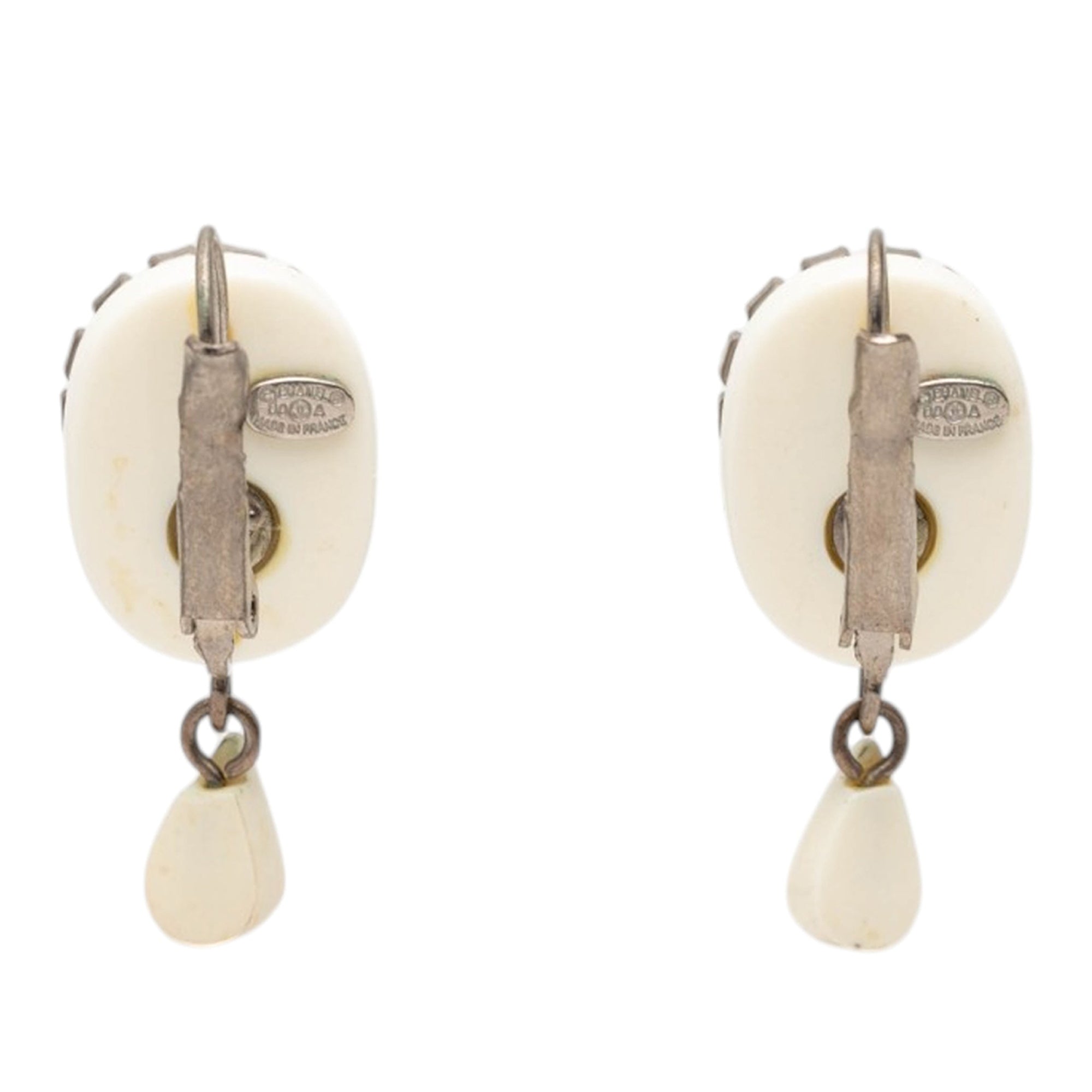 Resin Strass Rain Drop Clip On Earrings