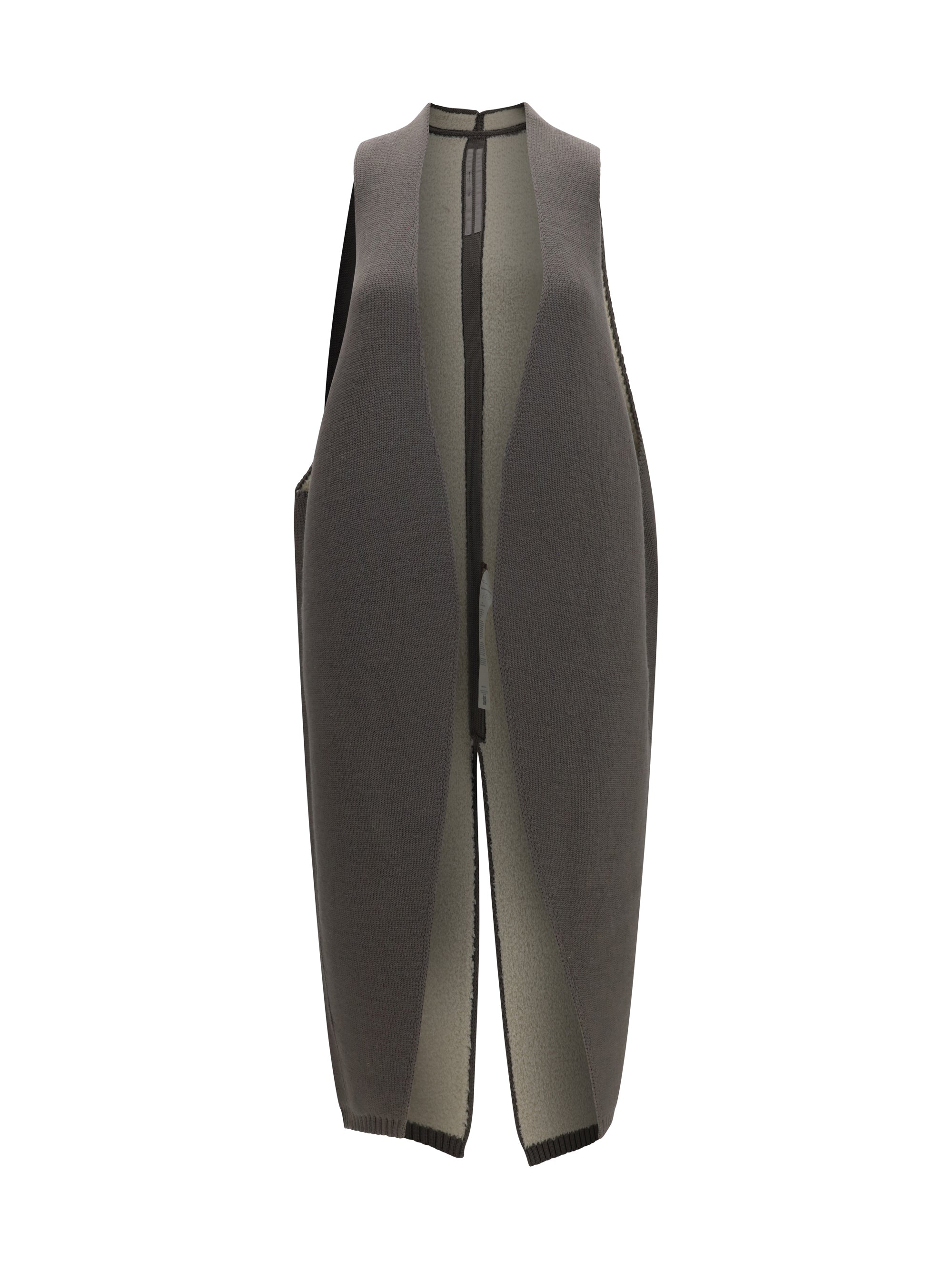 Rick Owens Wool and Shearling Vest — Gray
