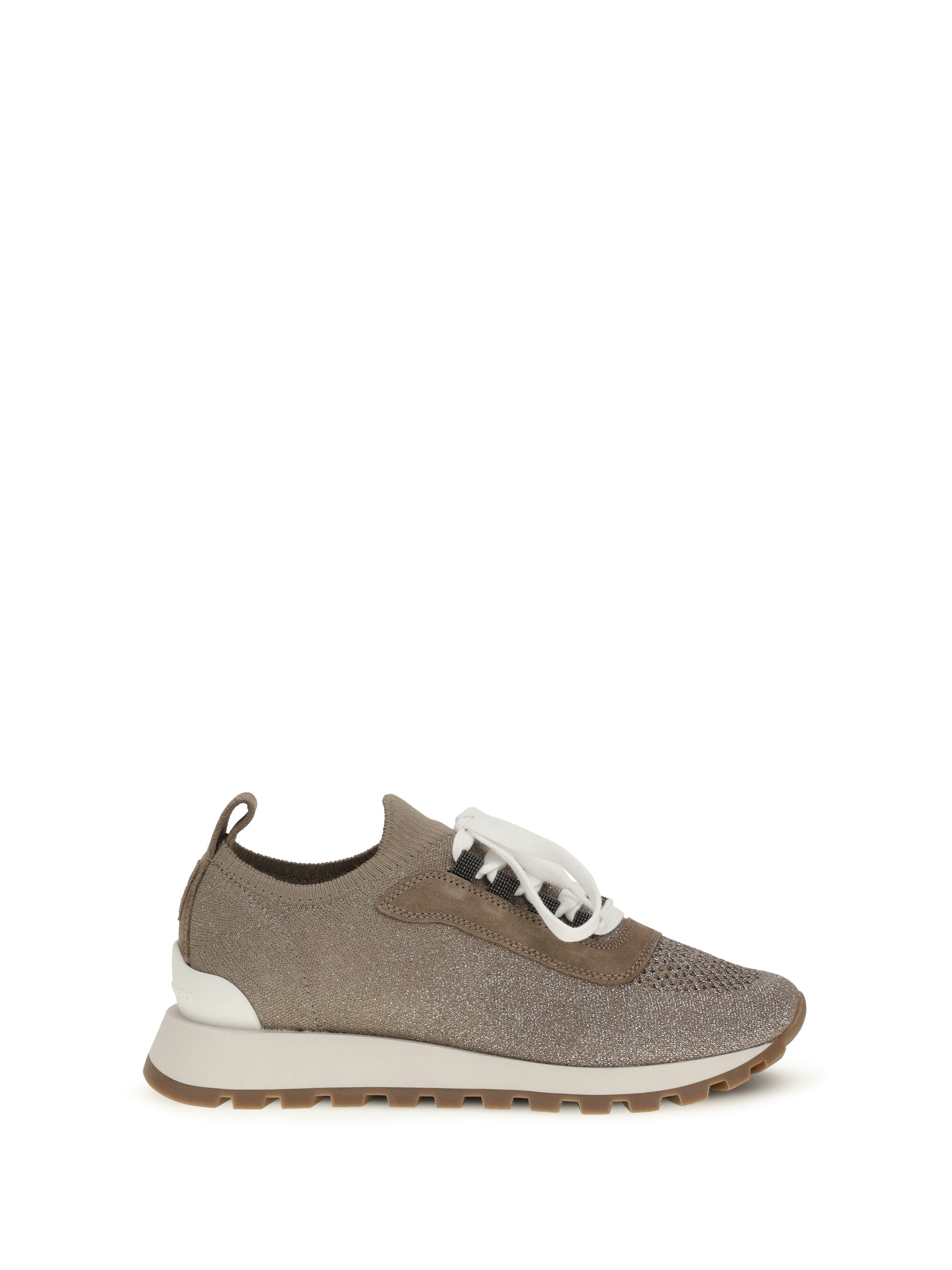Brunello Cucinelli Cotton Blend Low-Top Sneakers — Beige