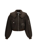 Ganni Bomber Jacket — Brown