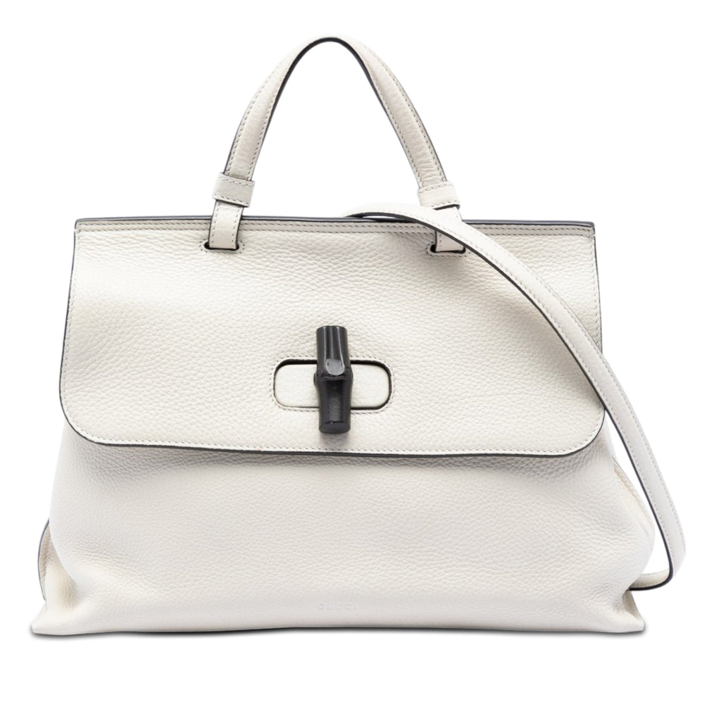 Medium Calfskin Bamboo Daily Satchel
