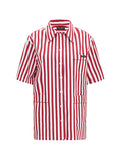 Camisa de algodón a rayas Dolce & Gabbana — Rojo