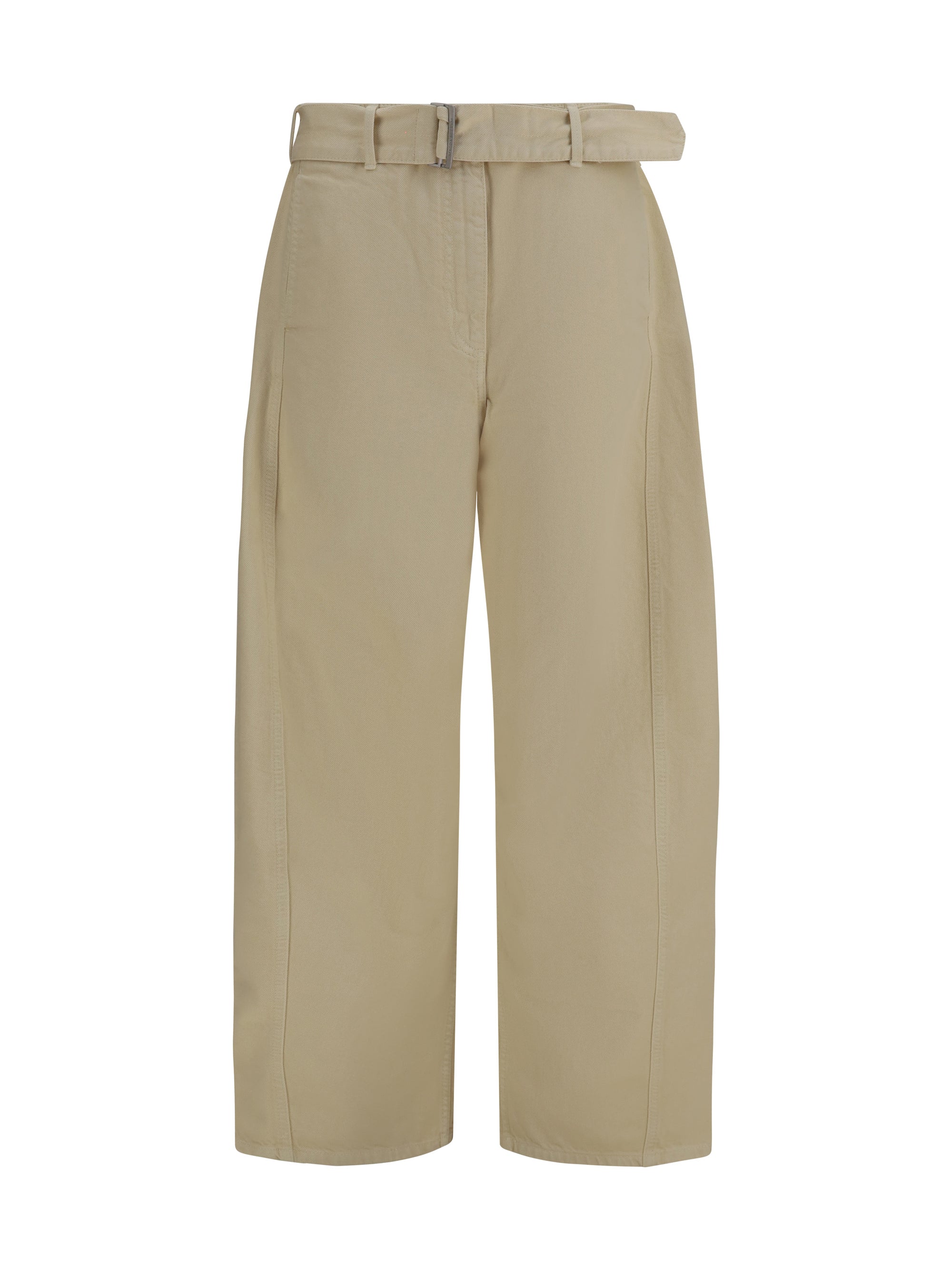 Magda Butrym Wide-Leg Cotton Trousers — Beige