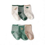 Pack 6 calcetines tobilleros de bebé con dinosaurios