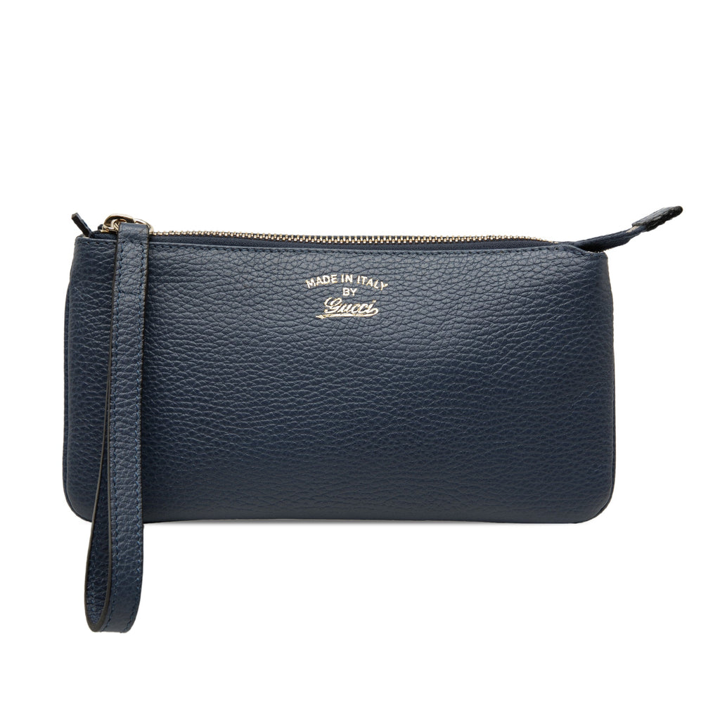 Pebbled Leather Swing Wristlet Pouch