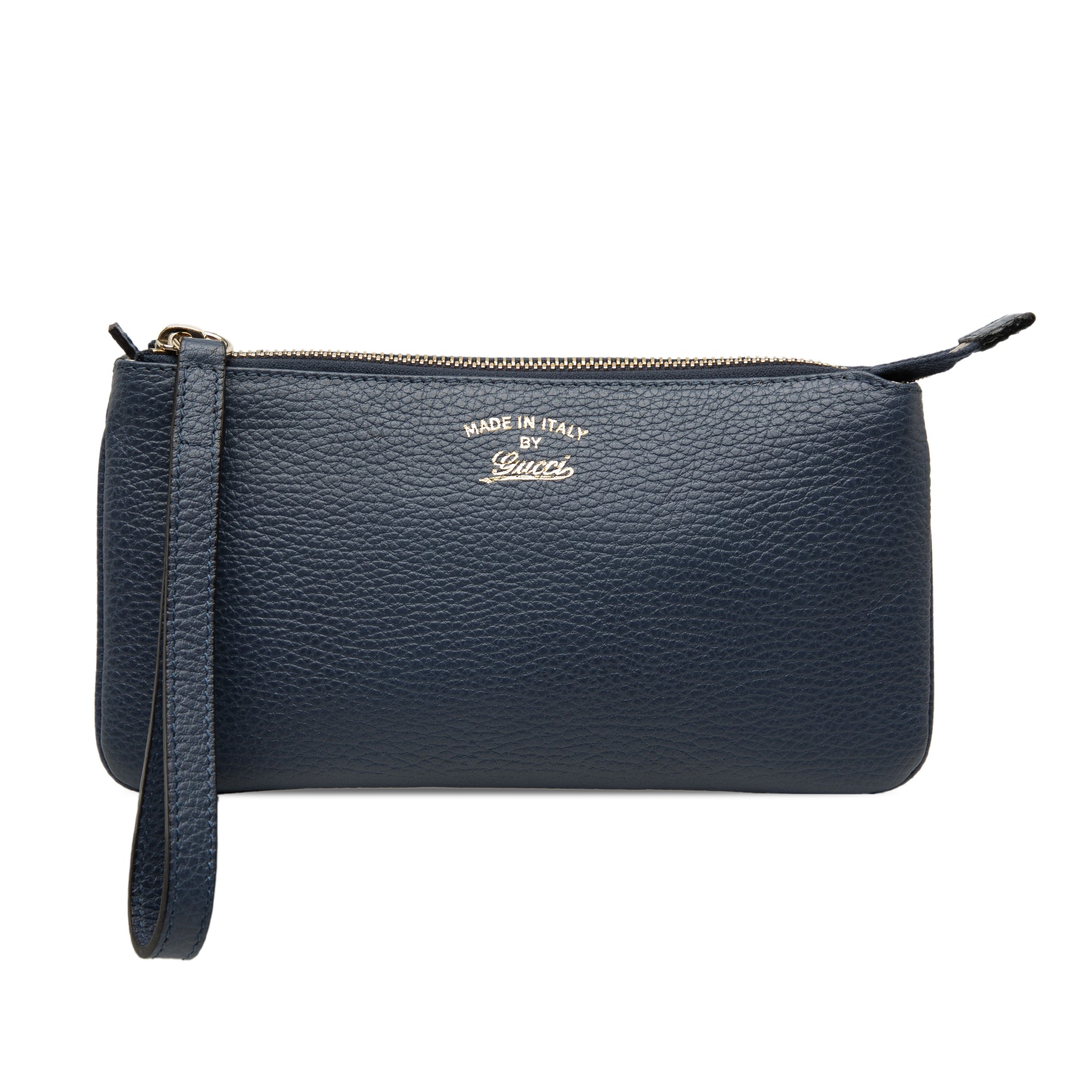 Pebbled Leather Swing Wristlet Pouch