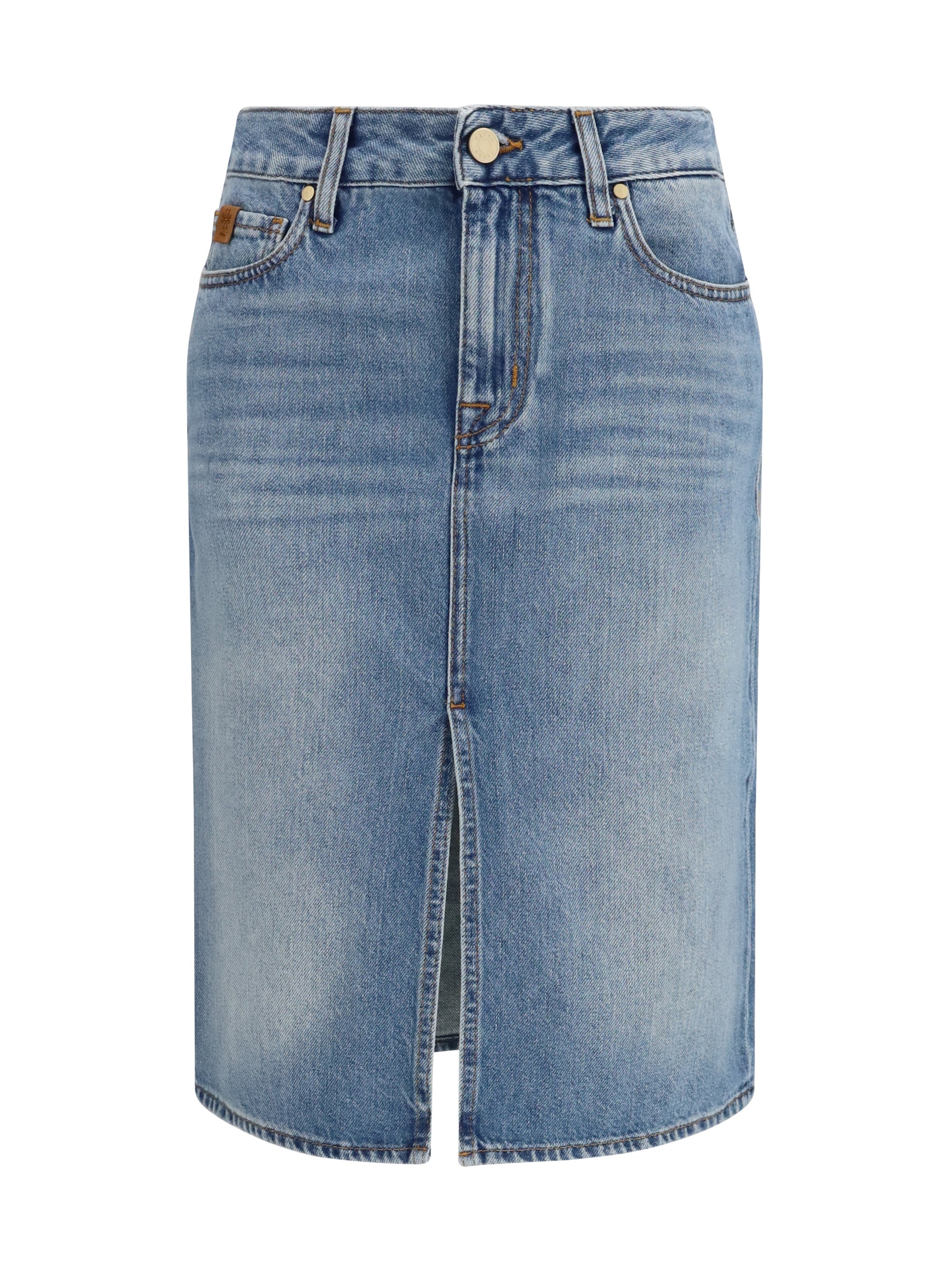 Jacob Cohen Five-Pocket Denim Skirt — Blue