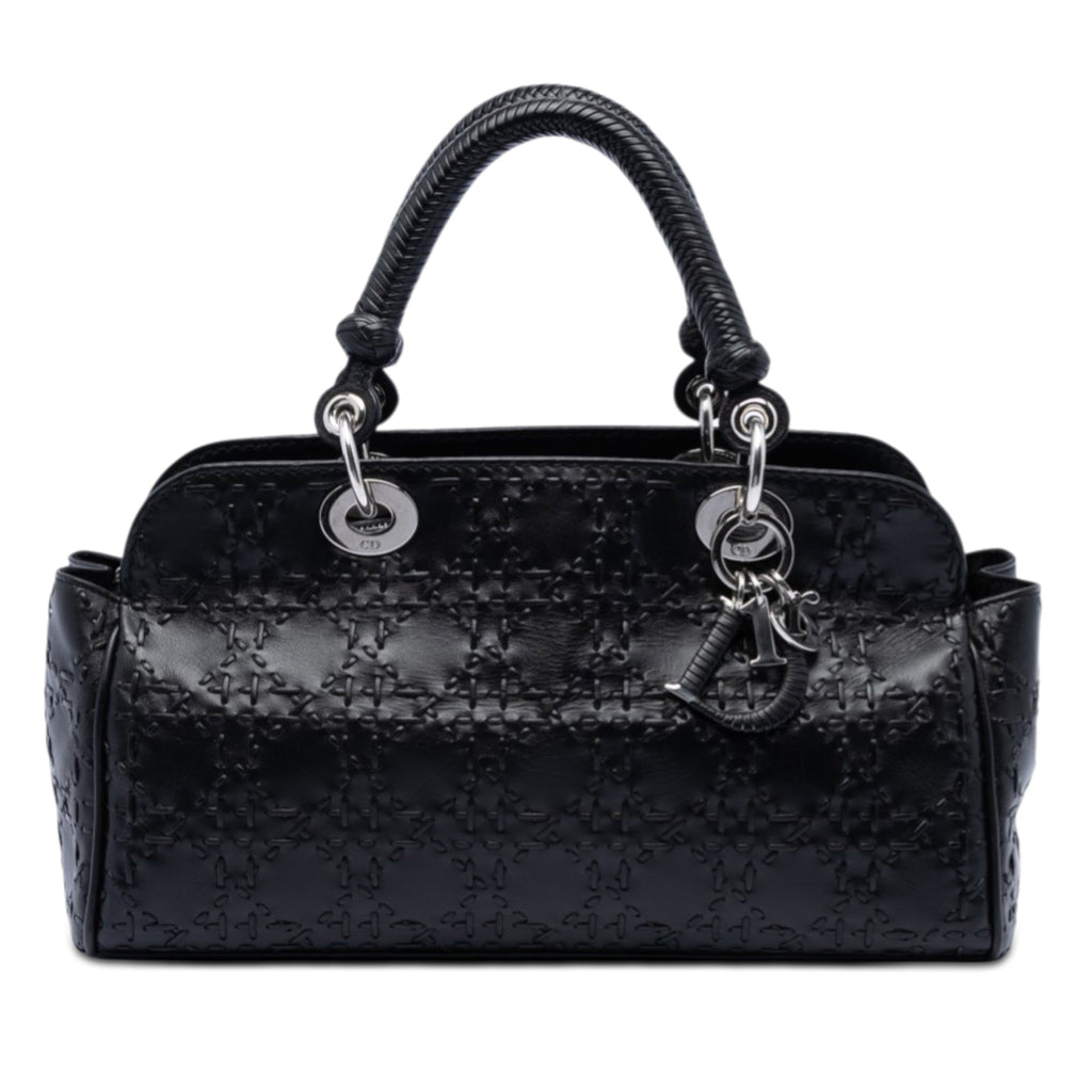 Stitched Lambskin Cannage Handbag