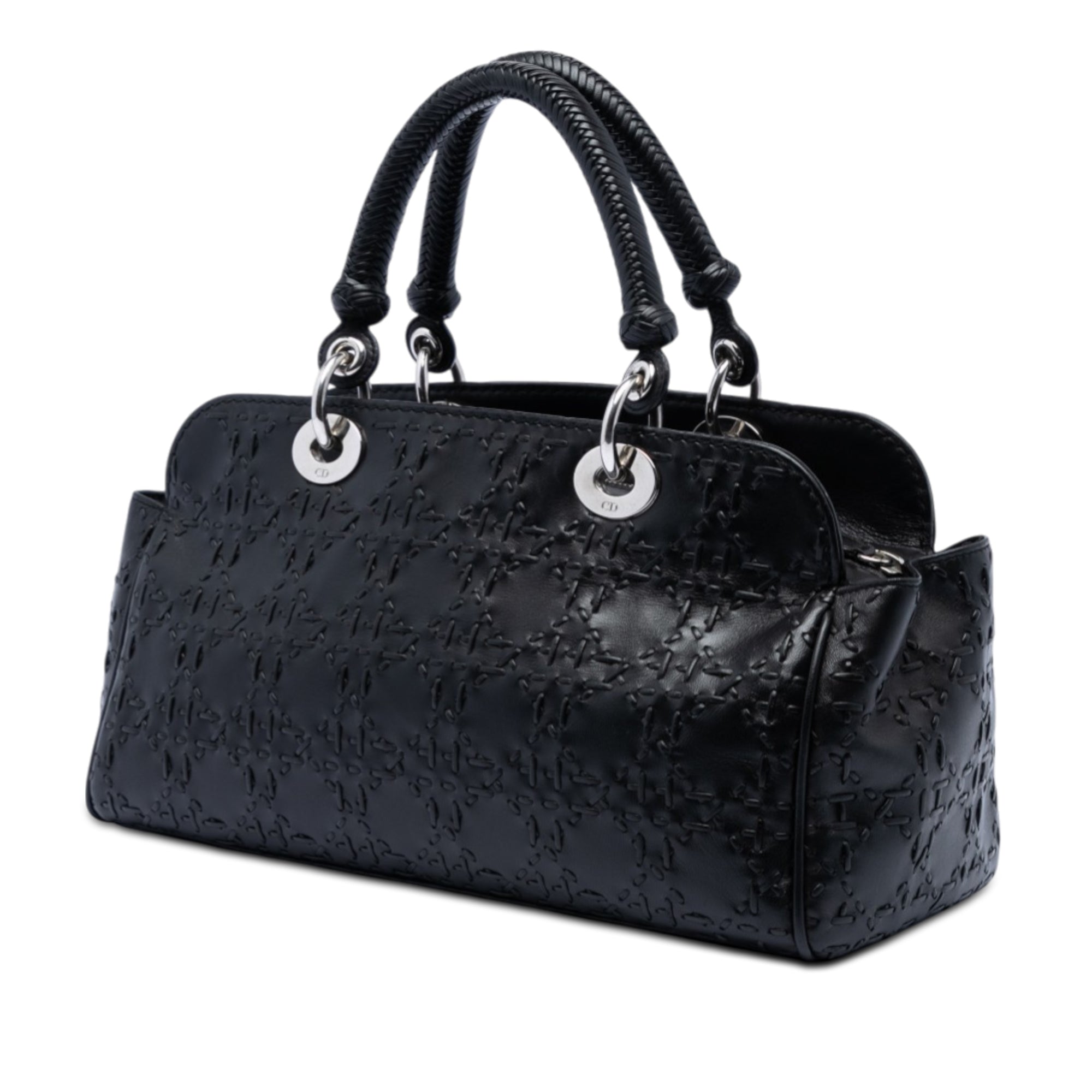 Stitched Lambskin Cannage Handbag