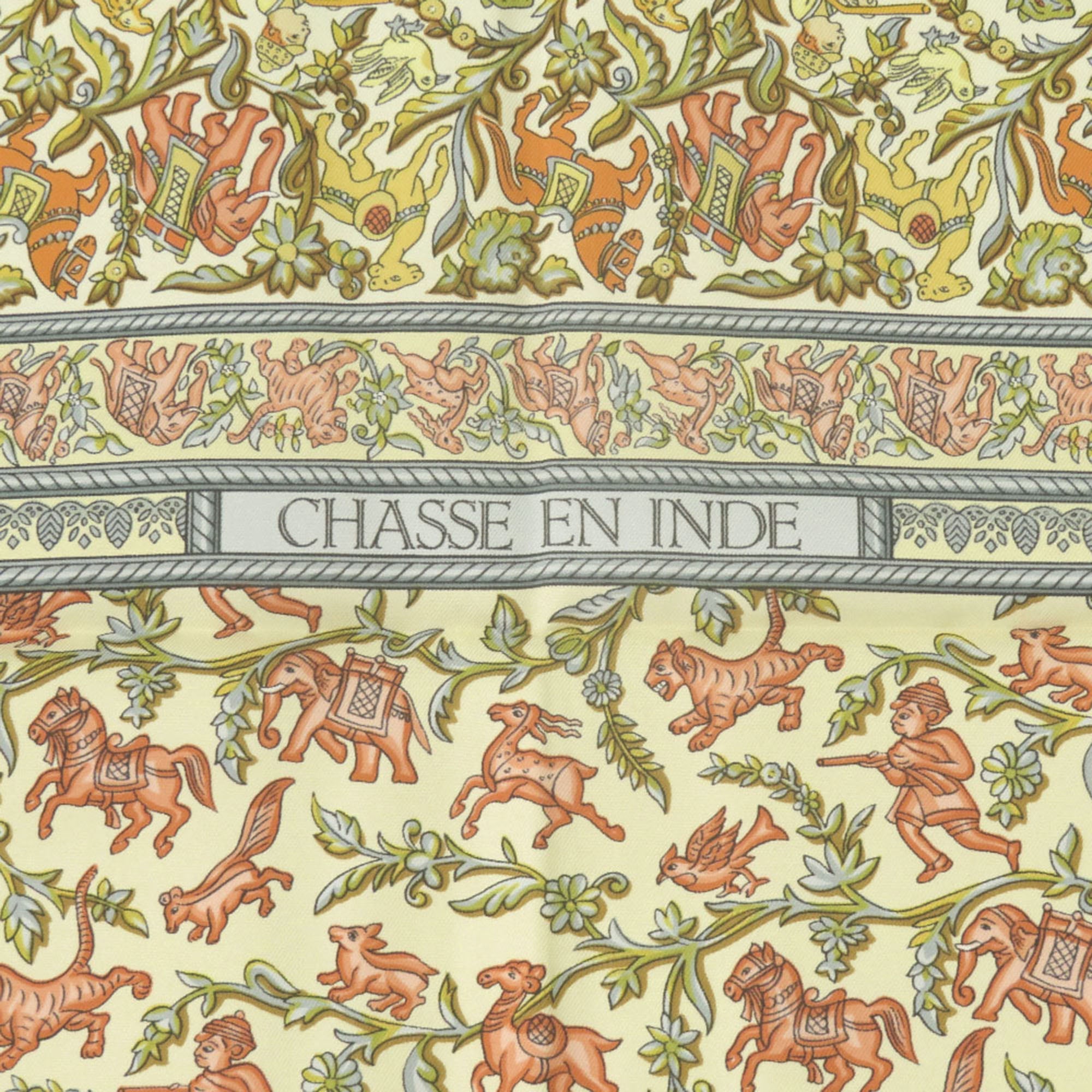 Chasse En Inde Silk Scarf 90