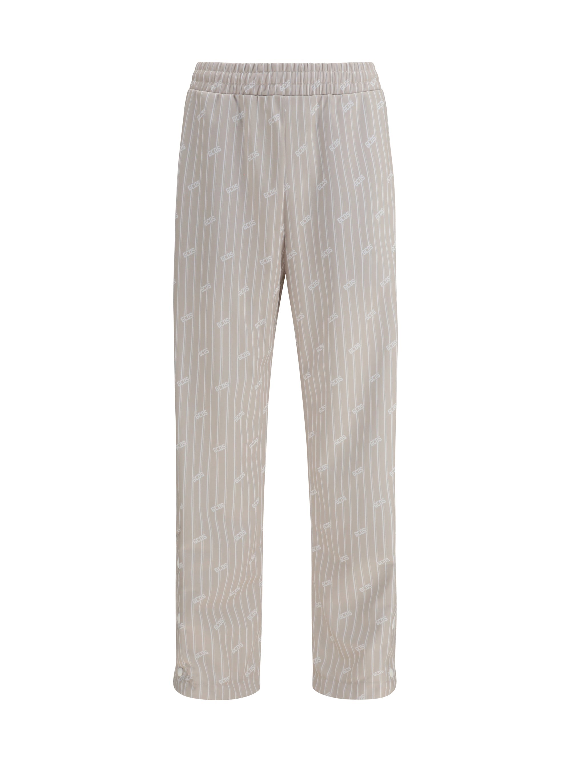 GCDS Logo Pinstripe Trousers — Beige