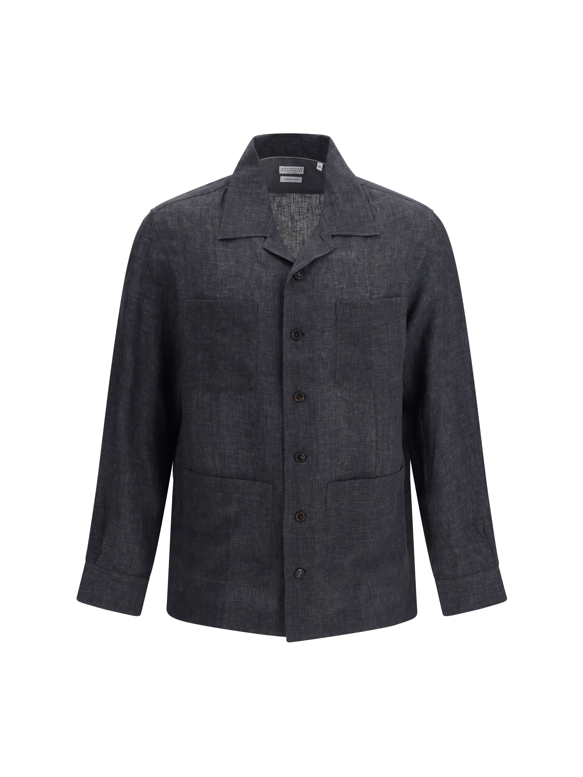 Brunello Cucinelli Linen Shirt — Gray