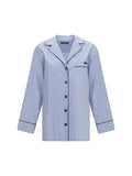 Dolce & Gabbana Embroidered Cotton-Blend Shirt — Blue