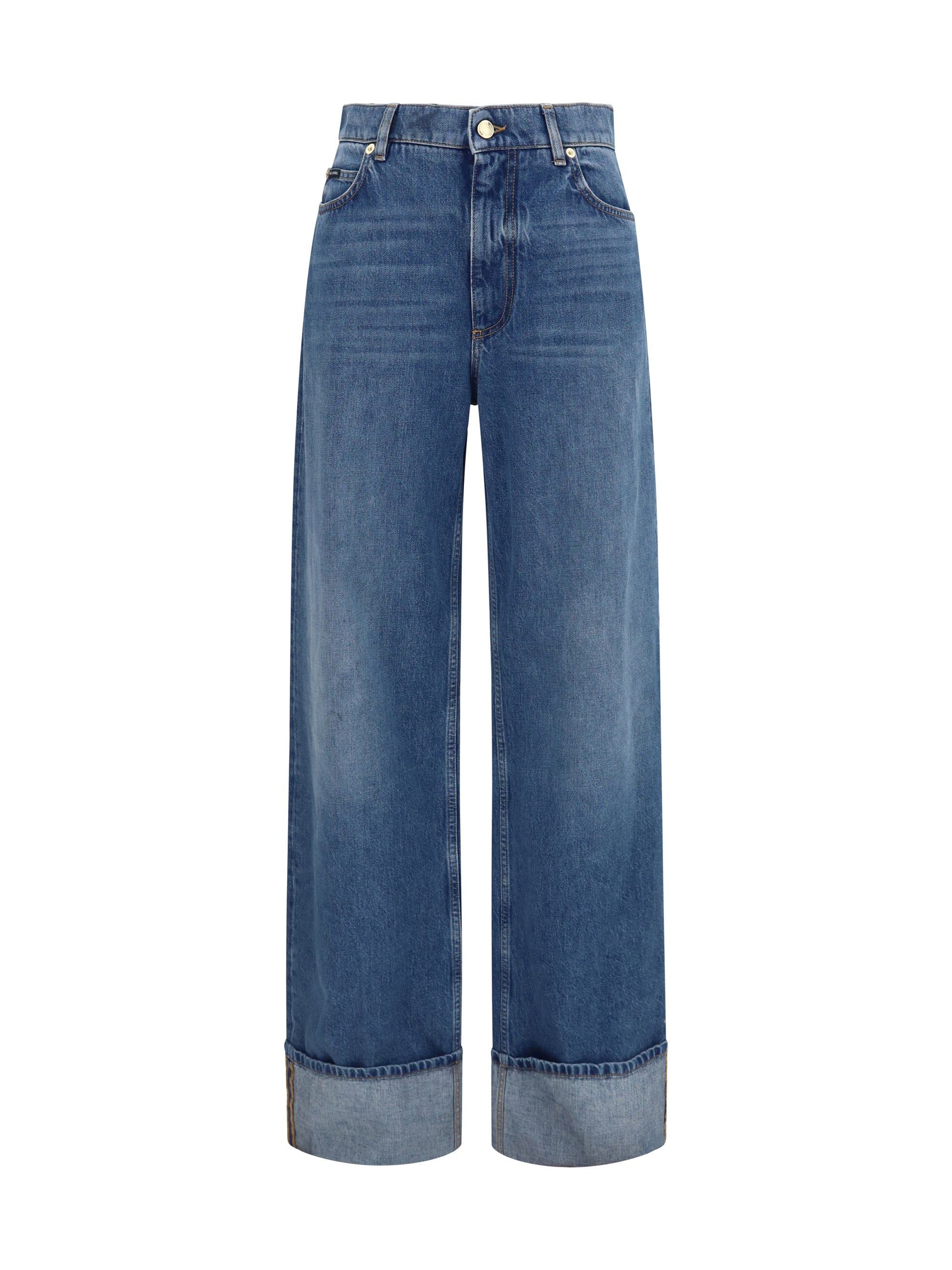 Dolce & Gabbana Straight-Leg Five-Pocket Jeans — Blue