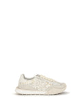 Dolce & Gabbana Leather and Lace Sneaker — Beige