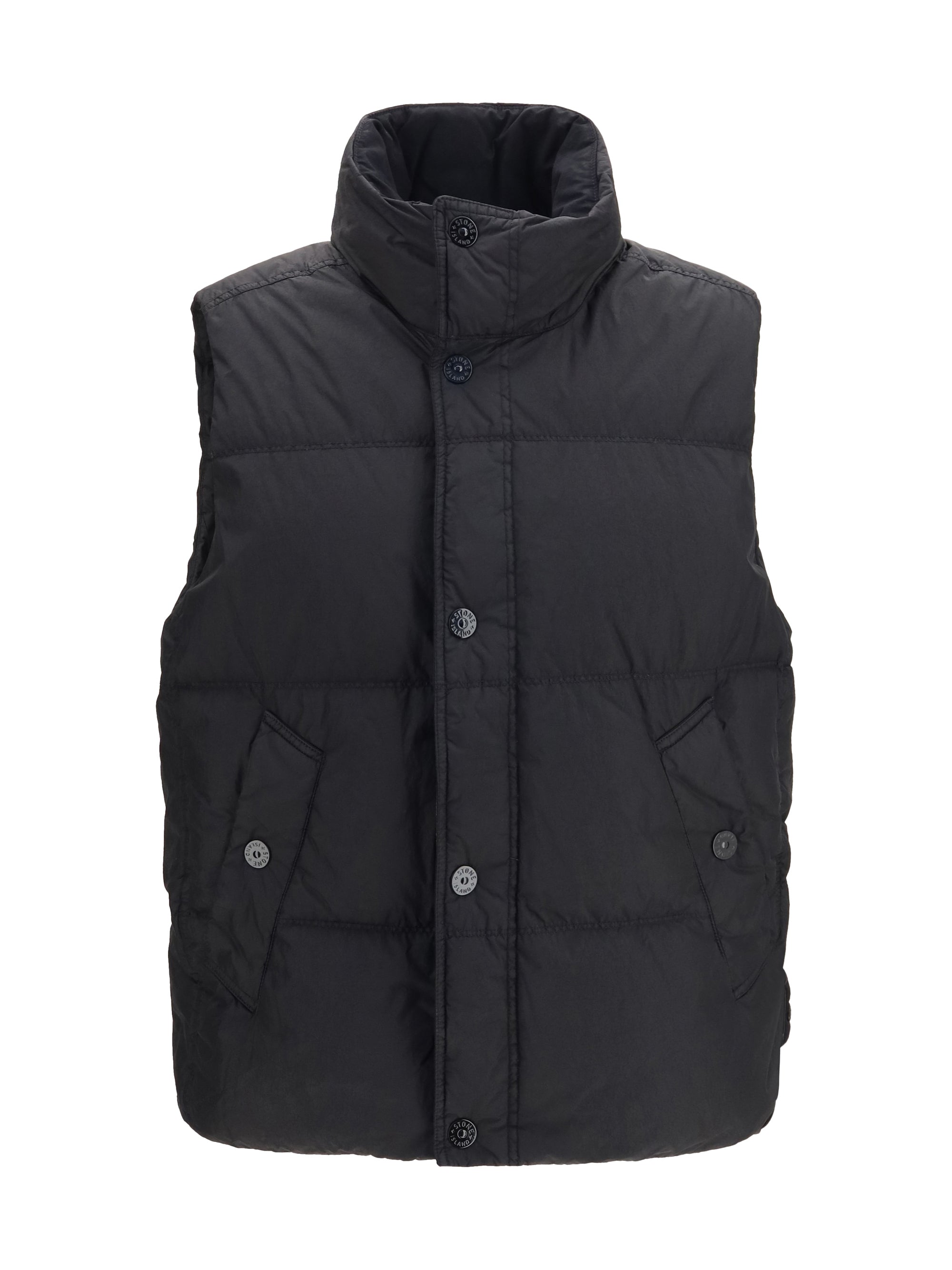 Chaleco Stone Island Crinkle Reps — Negro