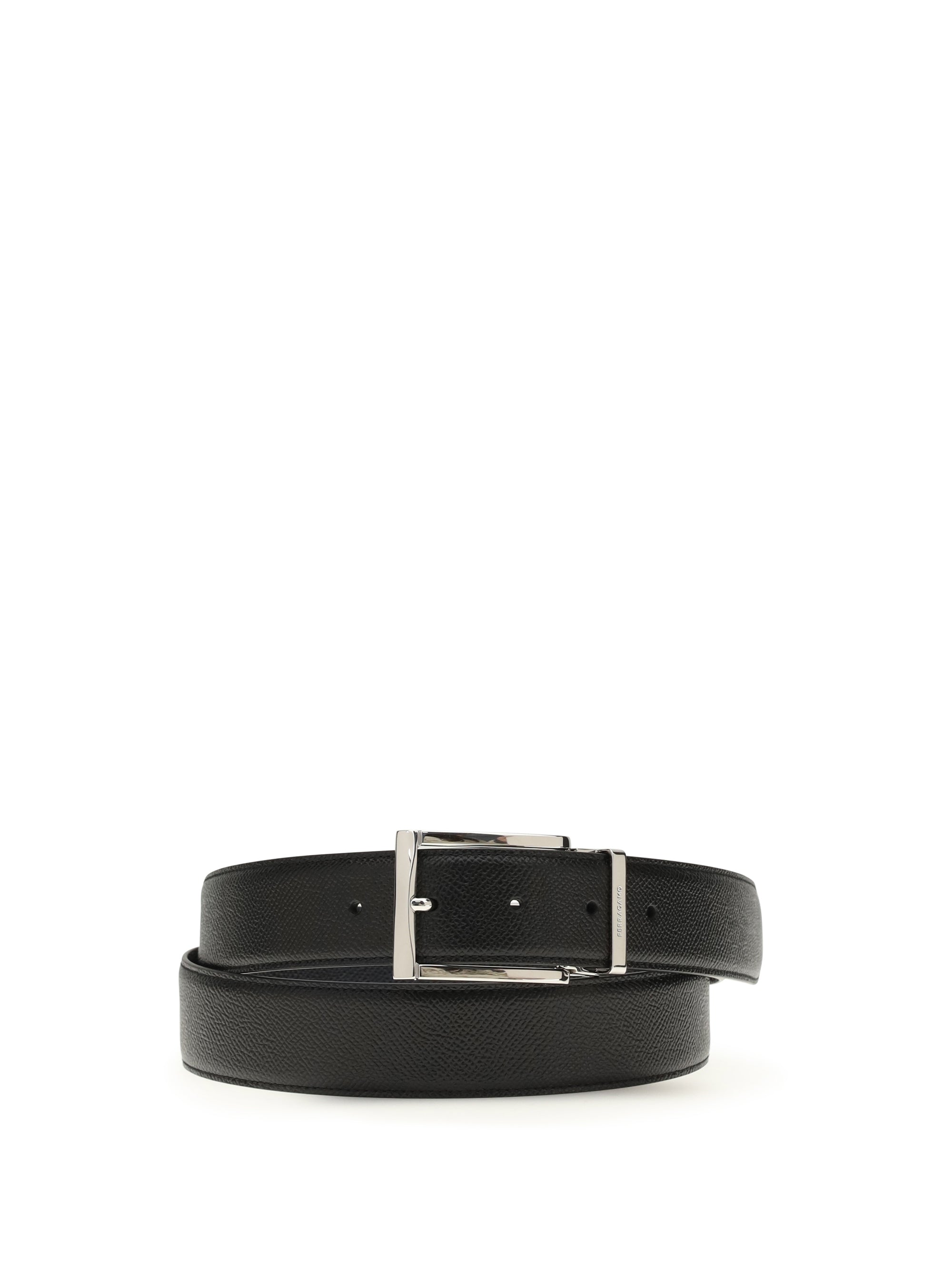 Ferragamo Reversible Calf Leather Belt — Blue