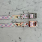 Pastel Vichy Handmade Dog Collar