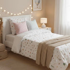 Funda Nórdica Cuna y Cama Artesanal Algodón Flowers - SUEÑOS DE CIGUEÑA