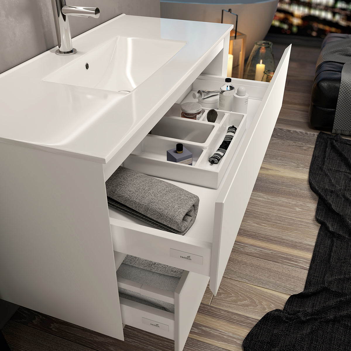 BATHME PARIS Mueble de Baño+Lavabo Blanco Mate