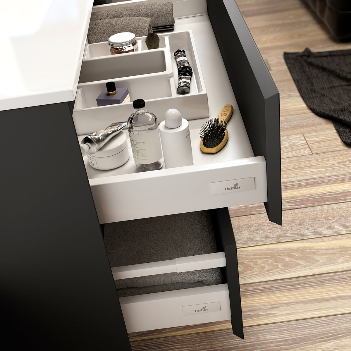 BATHME PARIS Mueble de Baño+Lavabo Negro Mate