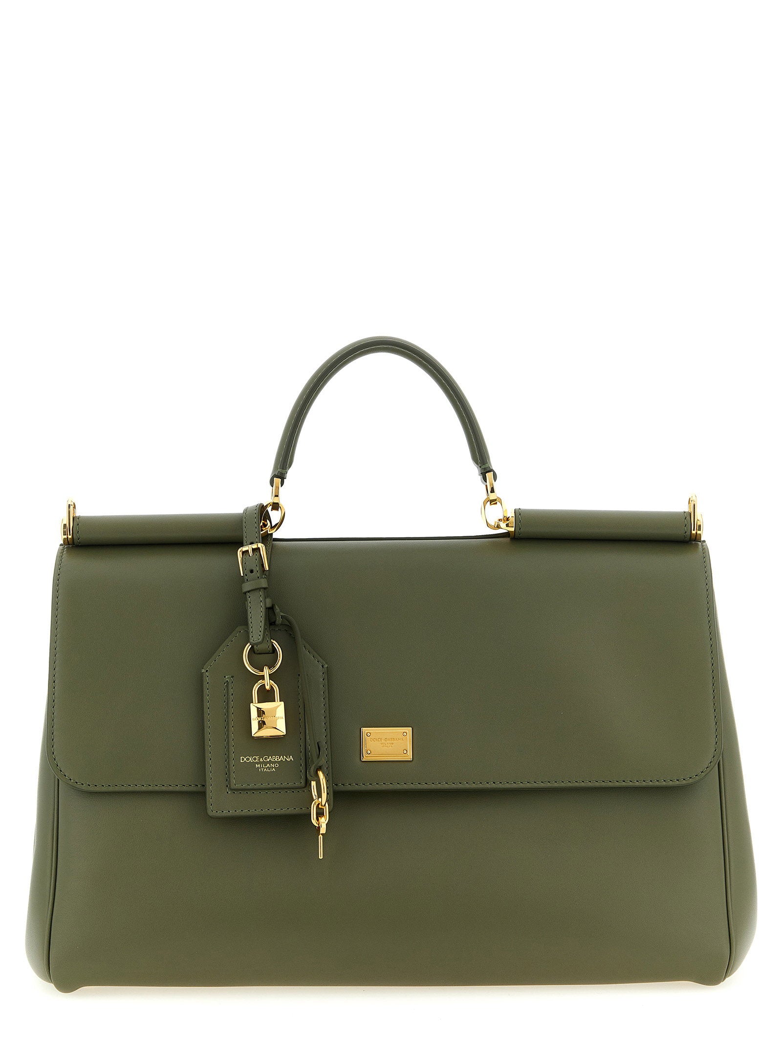 Dolce & Gabbana My Sicily Maxi Top Handle Bag — olive