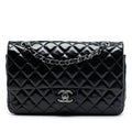 Medium Classic Distressed Patent Double Flap