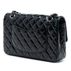 Medium Classic Distressed Patent Double Flap