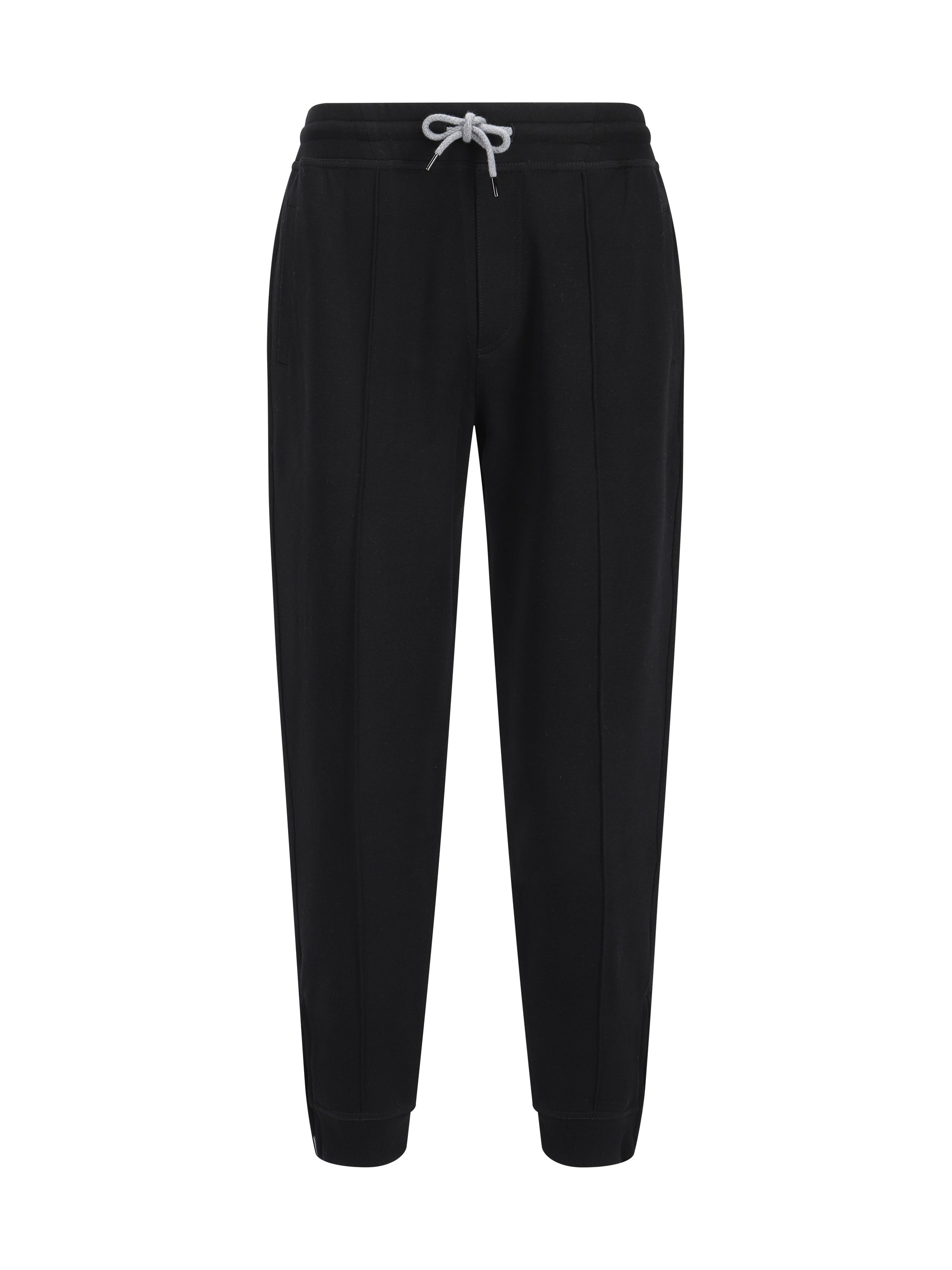 Brunello Cucinelli Joggers de mezcla de algodón — Negro