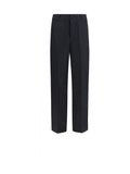 Prada Technical Canvas Wide-Leg Trousers — Black
