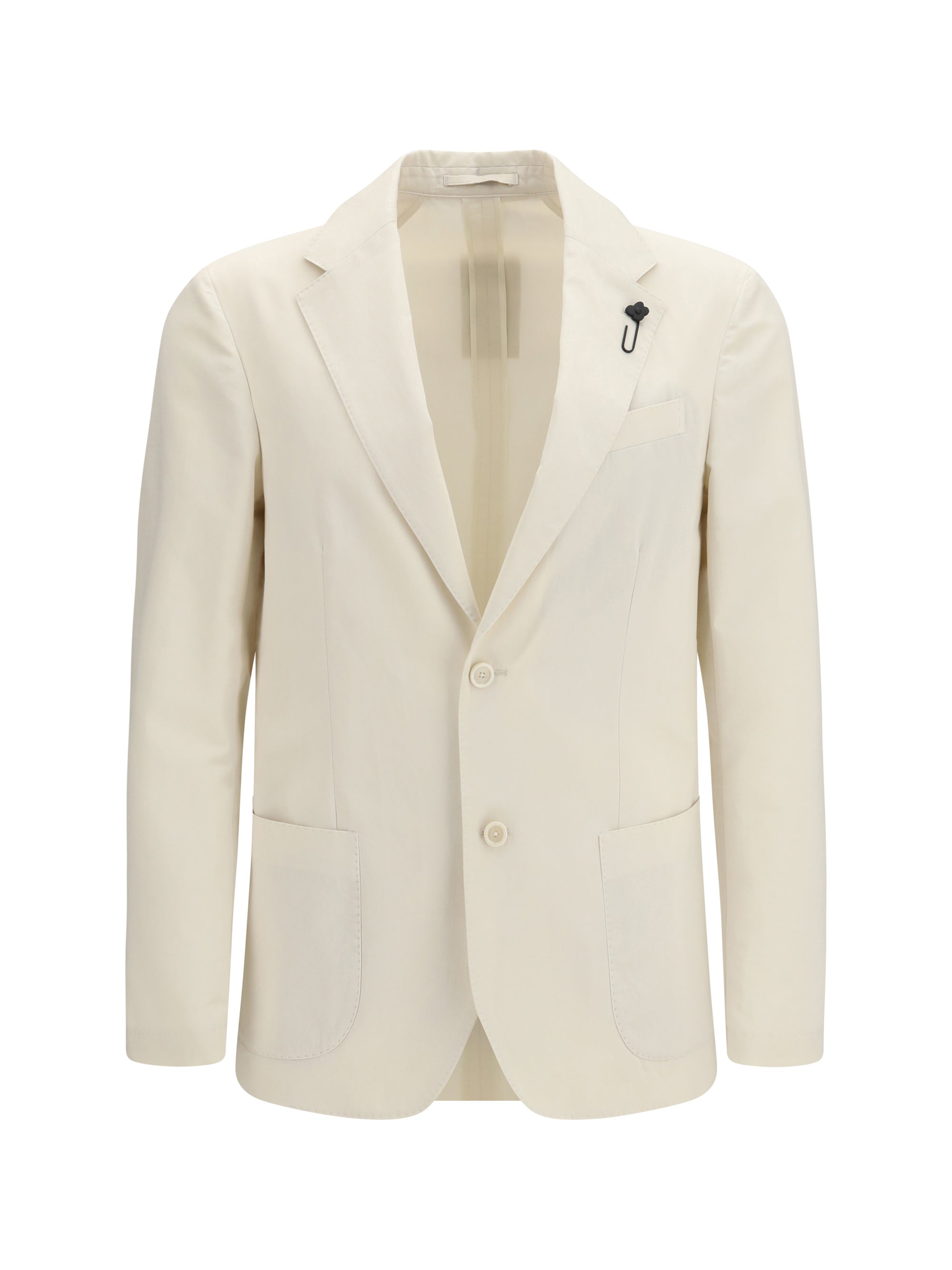 Lardini Single-Breasted Cotton-Silk Blazer — Beige