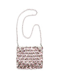 Self-Portrait Crystal Mesh Shoulder Bag — Pink