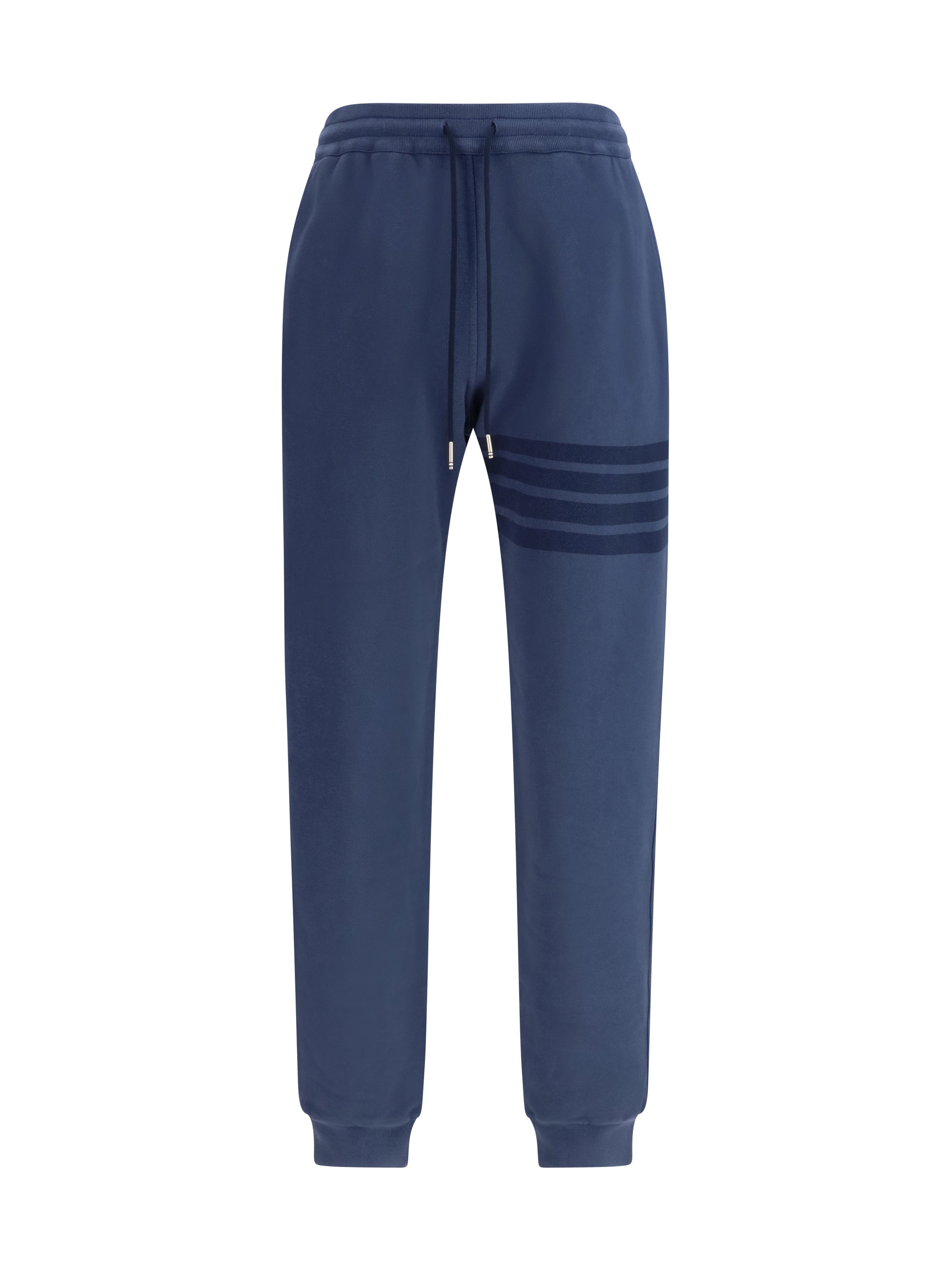 Thom Browne Three-Stripe Cotton Joggers — Navy