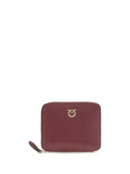 Pinko Leather Zip-Around Wallet — Red